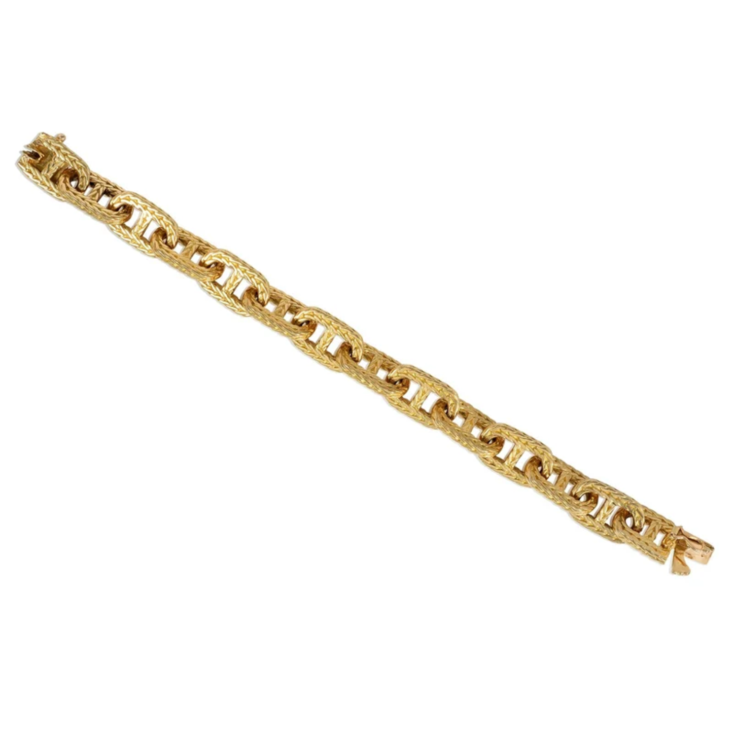 Hermes Paris 1950s 18KT Yellow Gold Bracelet & Necklace front