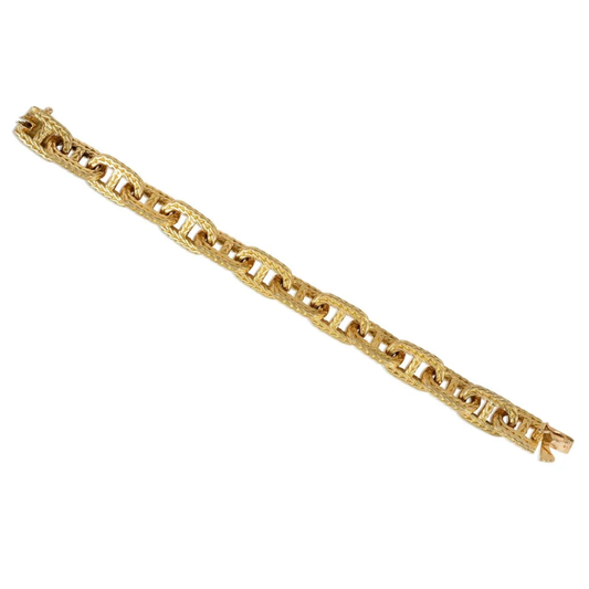 Hermes Paris 1950s 18KT Yellow Gold Bracelet & Necklace front