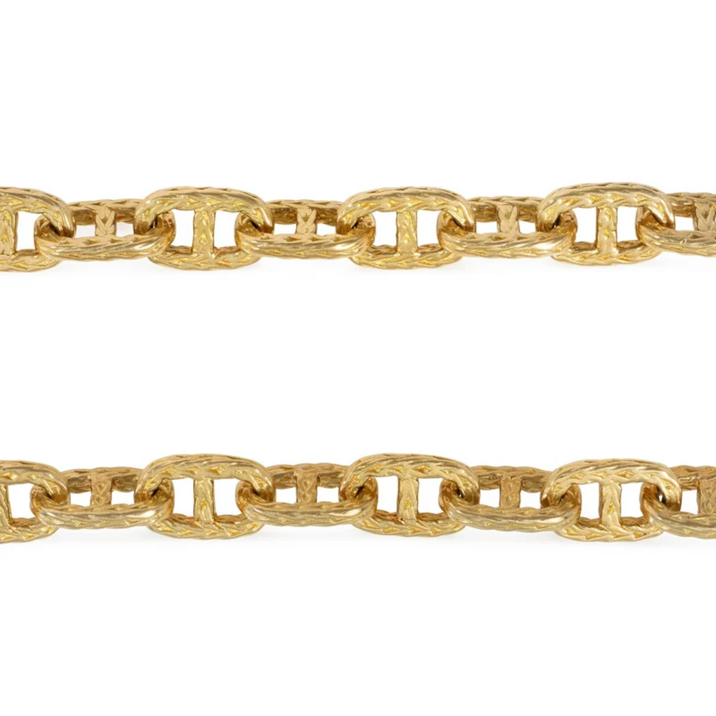 Hermes Paris 1950s 18KT Yellow Gold Bracelet & Necklace front