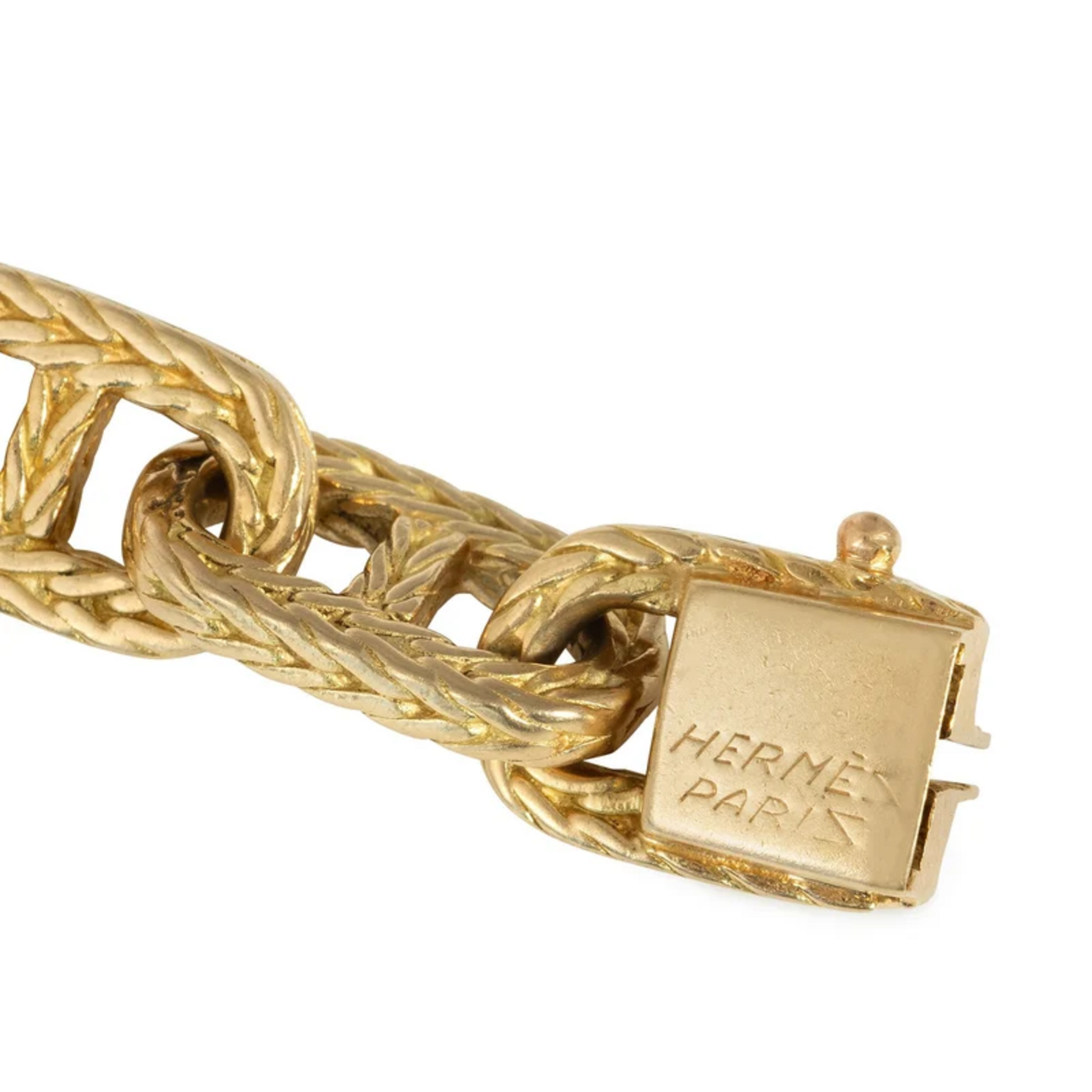 Hermes Paris 1950s 18KT Yellow Gold Bracelet & Necklace signature
