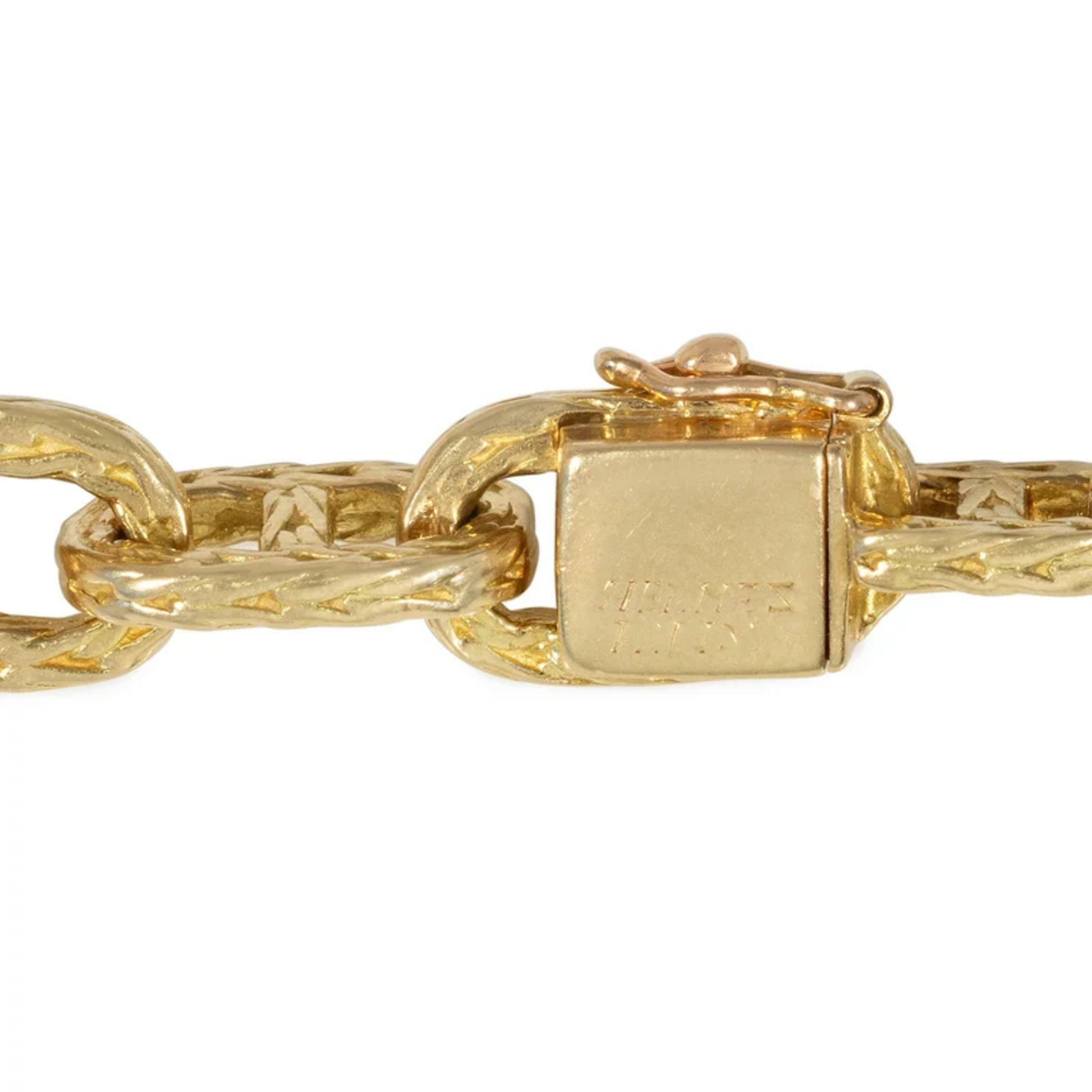 Hermes Paris 1950s 18KT Yellow Gold Bracelet & Necklace signature