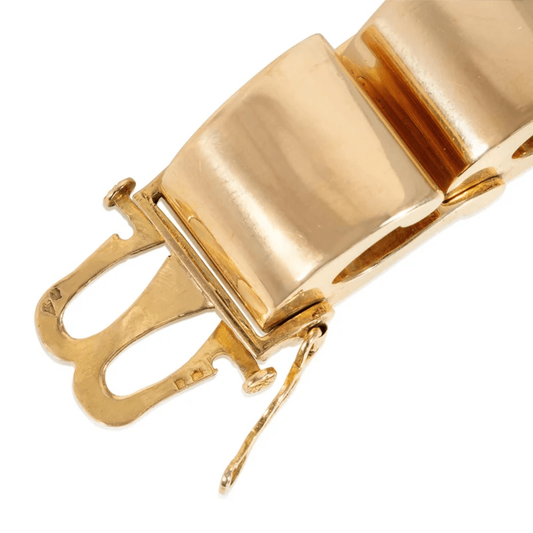 Hermes Paris Retro 18KT Rose Gold Bracelet clasp