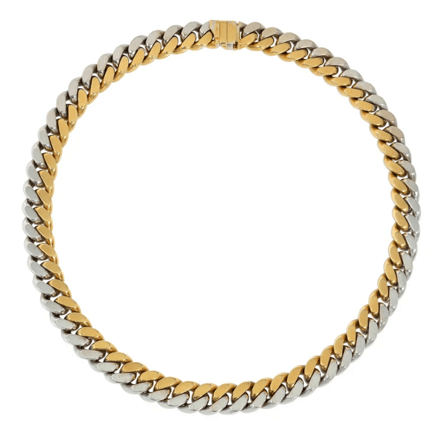 Tiffany & Co. 1980s 18KT White & Yellow Gold Diamond Necklace back