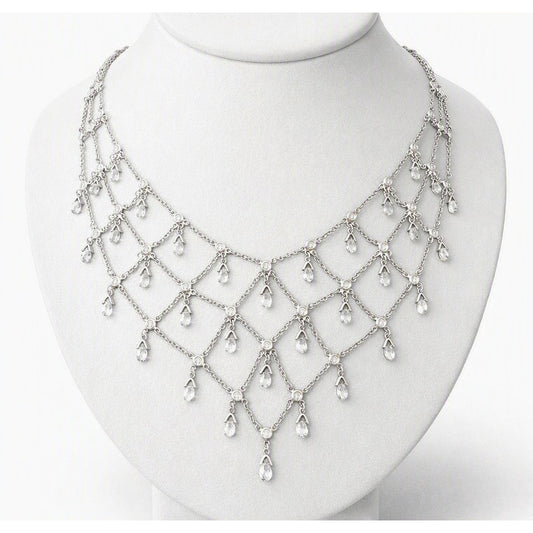 A. Aletto 1980s Platinum Diamond Necklace front