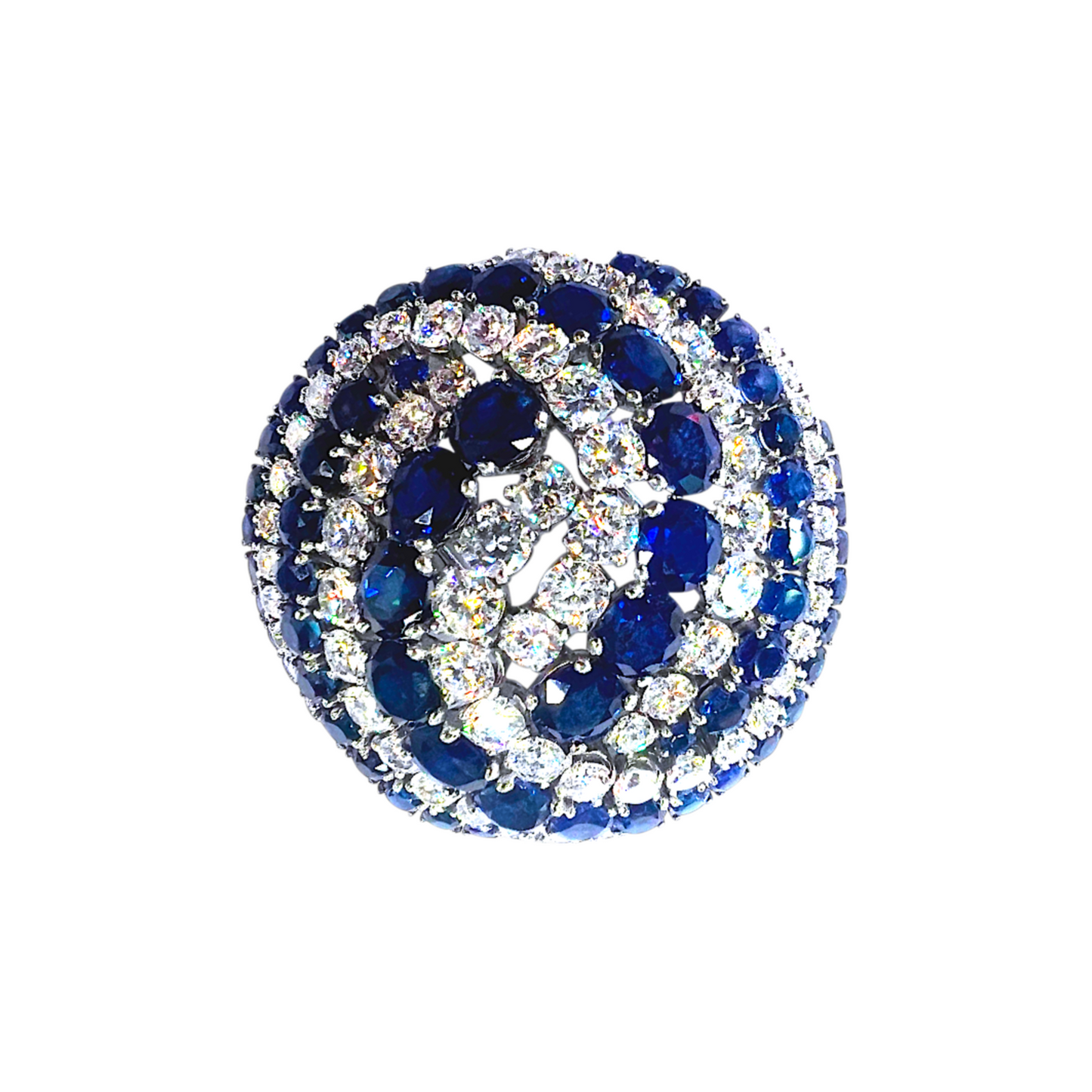 Tiffany & Co. 1960s Platinum Sapphire & Diamond Brooch front