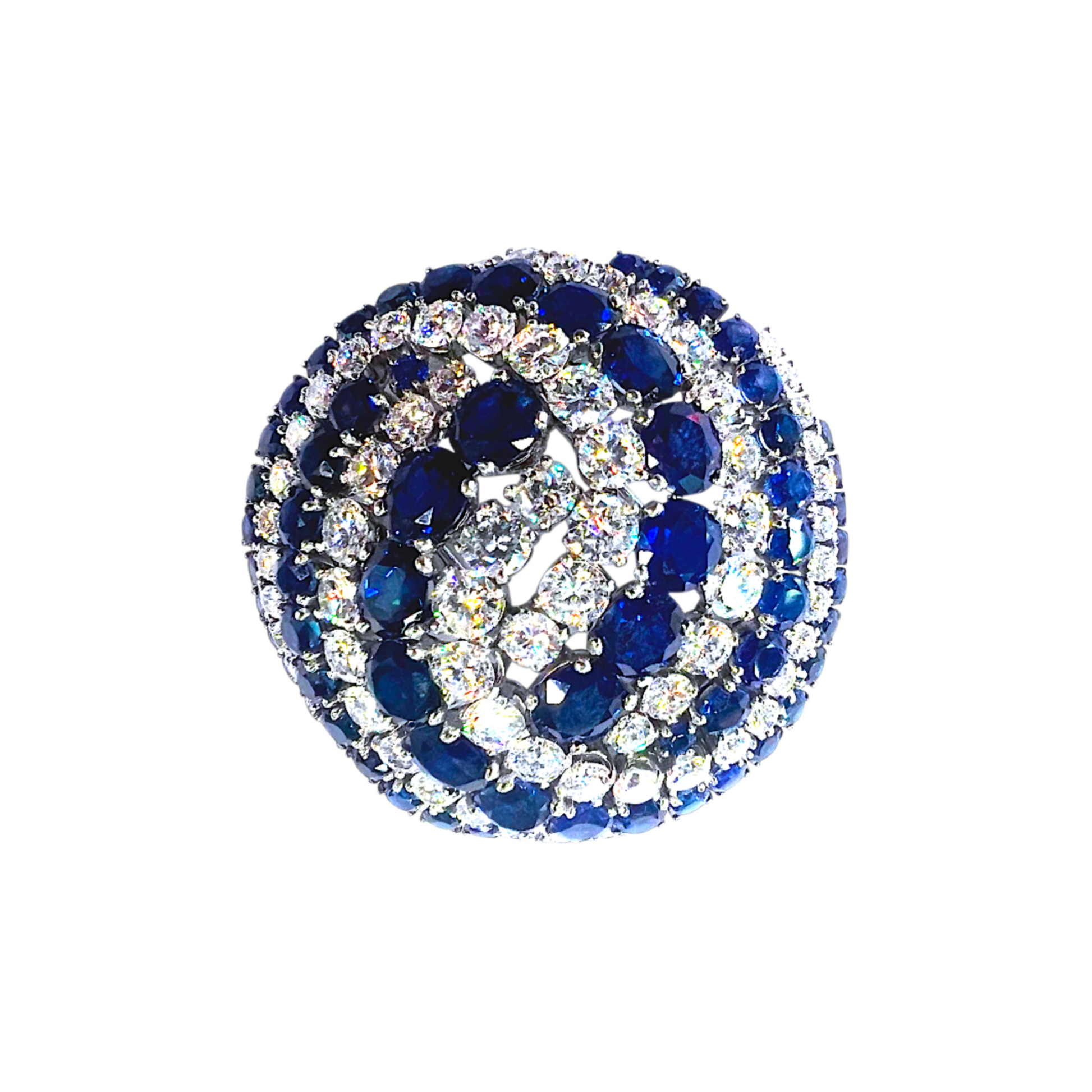 Tiffany & Co. 1960s Platinum Sapphire & Diamond Brooch front