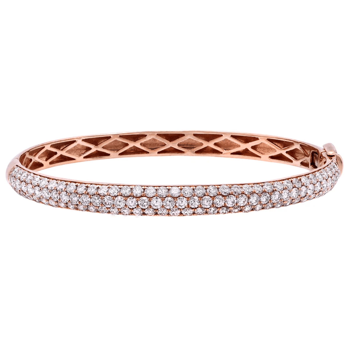 Contemporary 14KT Rose Gold Diamond Bracelet front