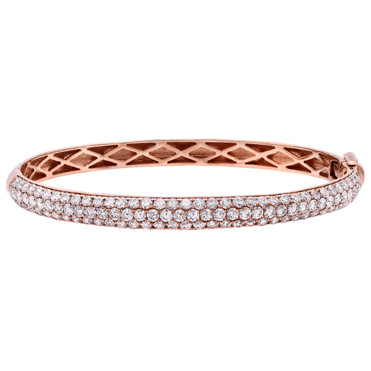 Contemporary 14KT Rose Gold Diamond Bracelet front