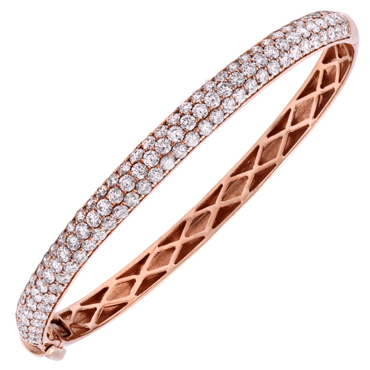 Contemporary 14KT Rose Gold Diamond Bracelet front