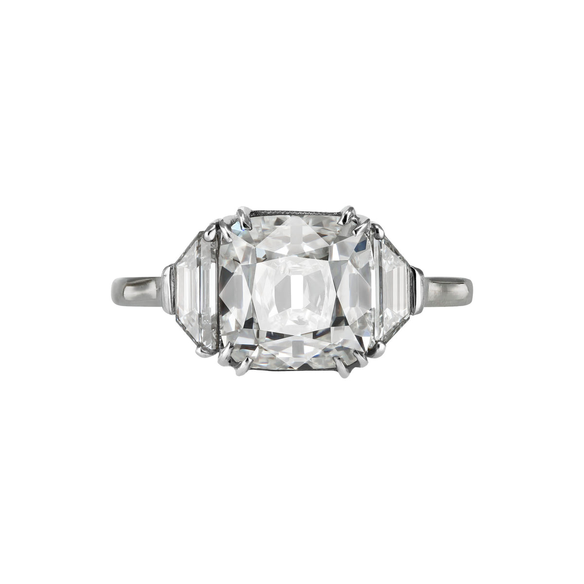English Art Deco Platinum Diamond Ring front