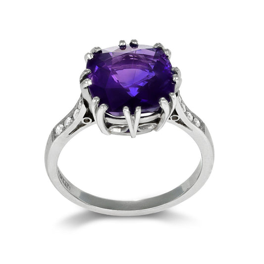 1950s Platinum Sapphire & Diamond Ring
