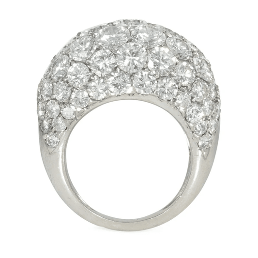 Van Cleef & Arpels France 1950s Platinum Diamond Ring profile