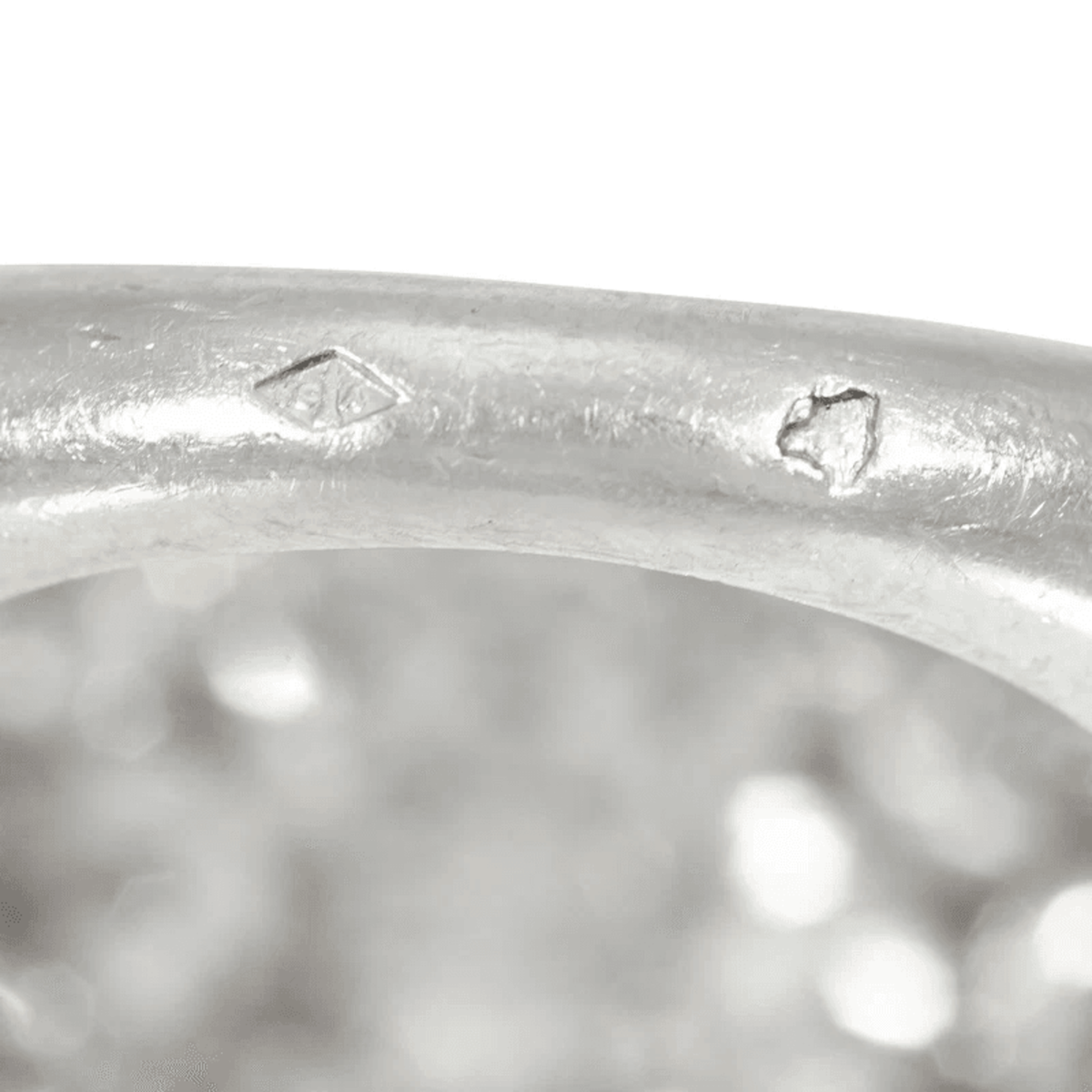Van Cleef & Arpels France 1950s Platinum Diamond Ring hallmarks