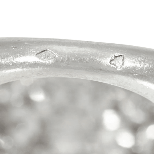 Van Cleef & Arpels France 1950s Platinum Diamond Ring hallmarks