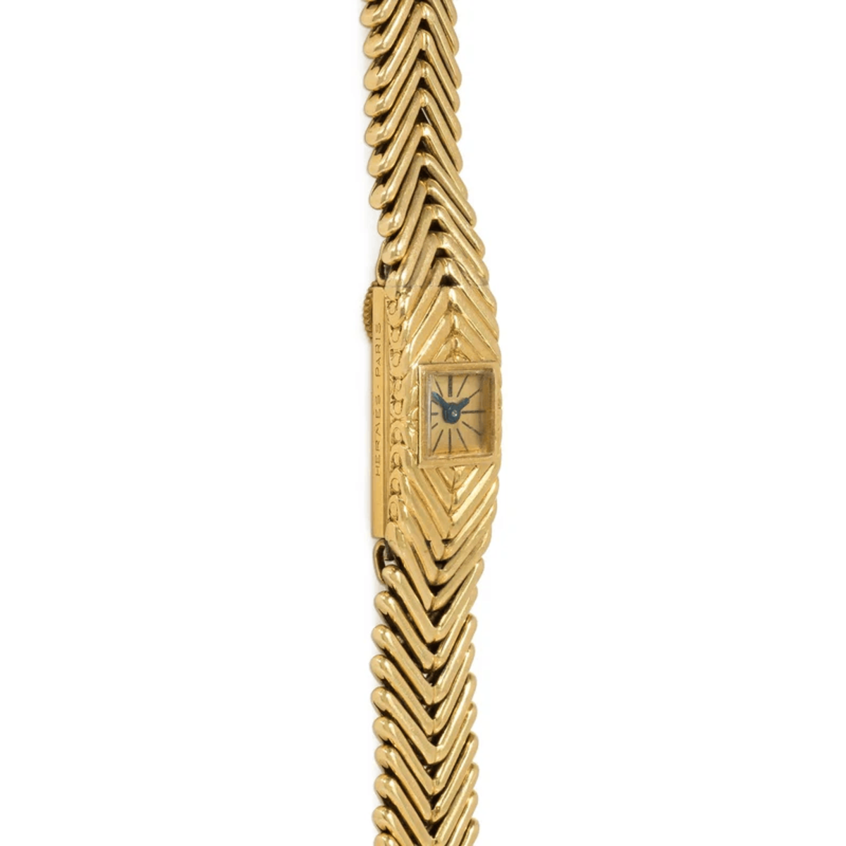 Hermes Paris 1950s 18KT Yellow Gold Watch Bracelet front