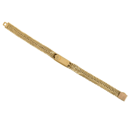 Hermes Paris 1950s 18KT Yellow Gold Watch Bracelet back