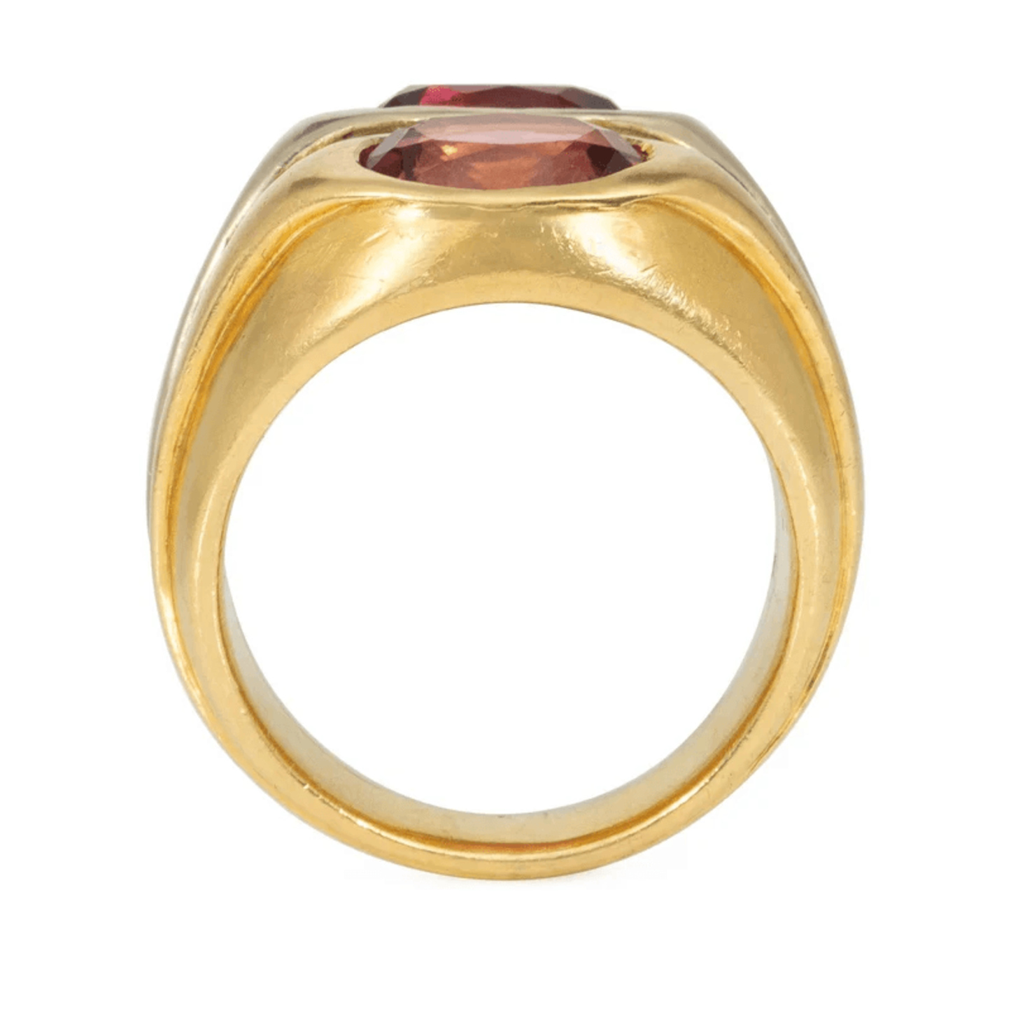 Bulgari Roma 1980s 18KT White & Yellow Gold Tourmaline Ring profile