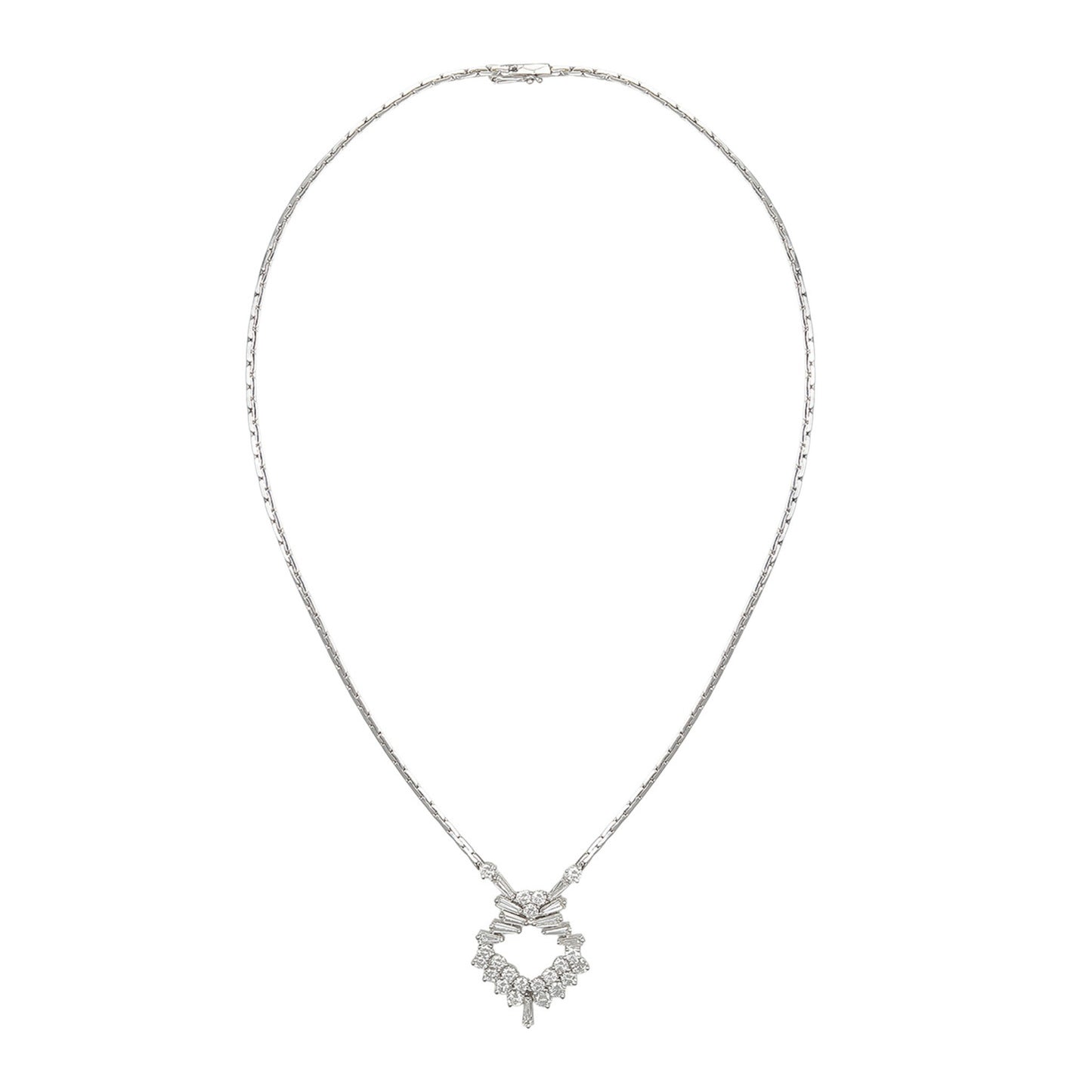 Kutchinsky 1970s 18KT White Gold Diamond Necklace front