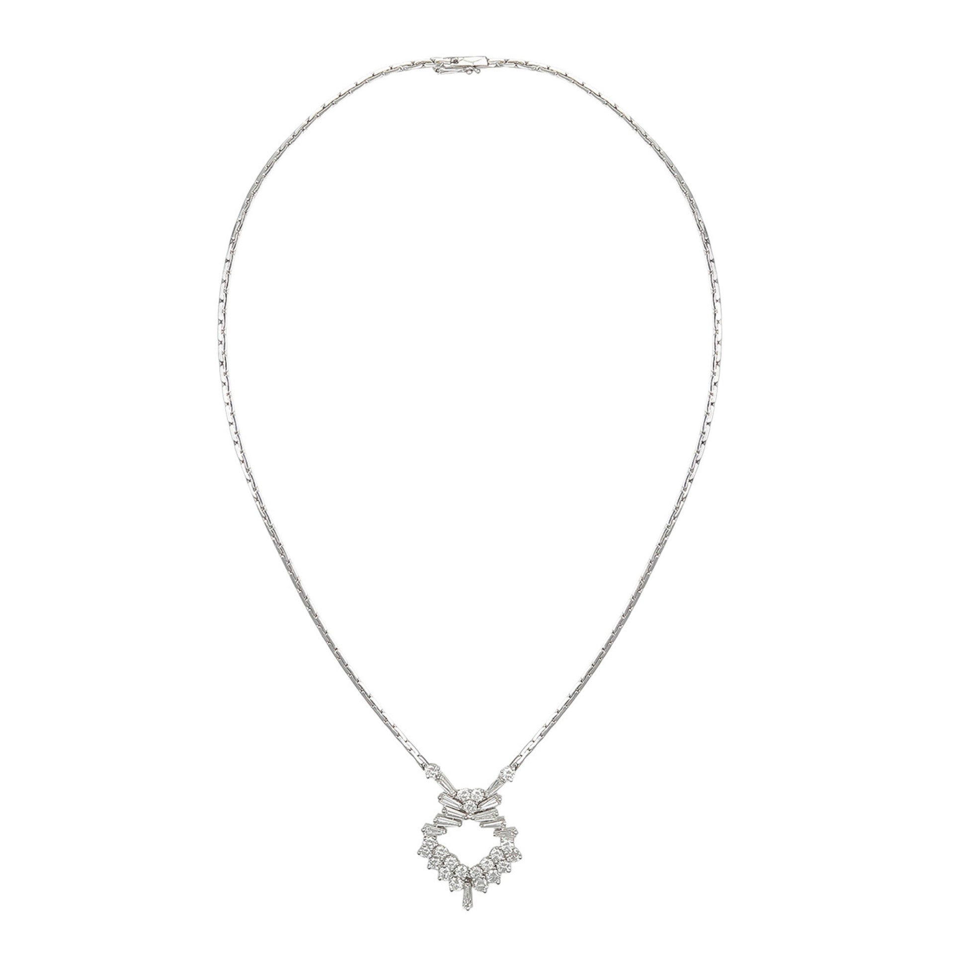 Kutchinsky 1970s 18KT White Gold Diamond Necklace front