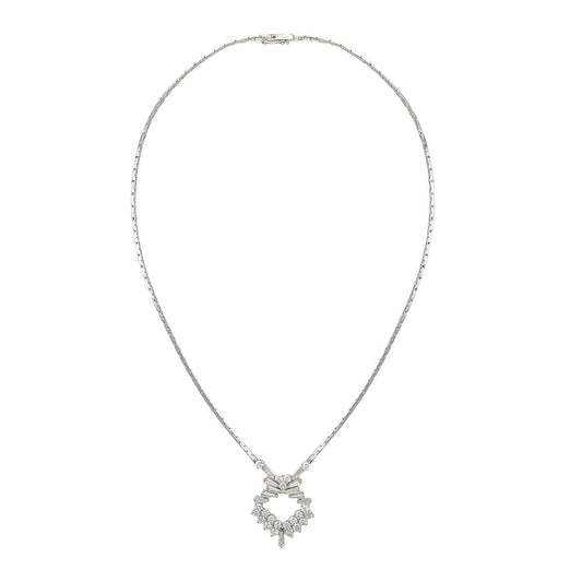 Kutchinsky 1970s 18KT White Gold Diamond Necklace front