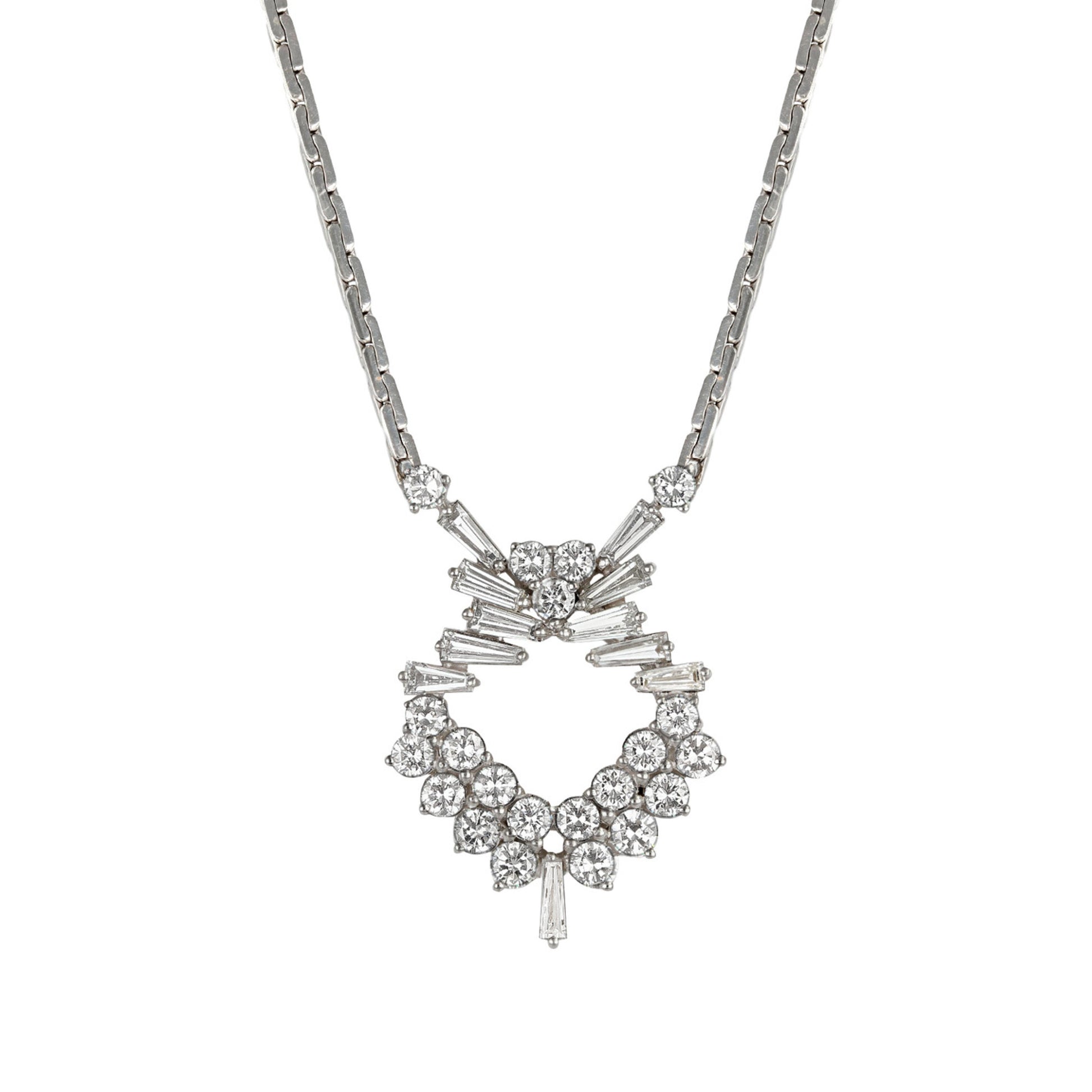 Kutchinsky 1970s 18KT White Gold Diamond Necklace front