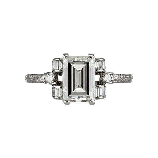Art Deco Platinum Diamond Ring front