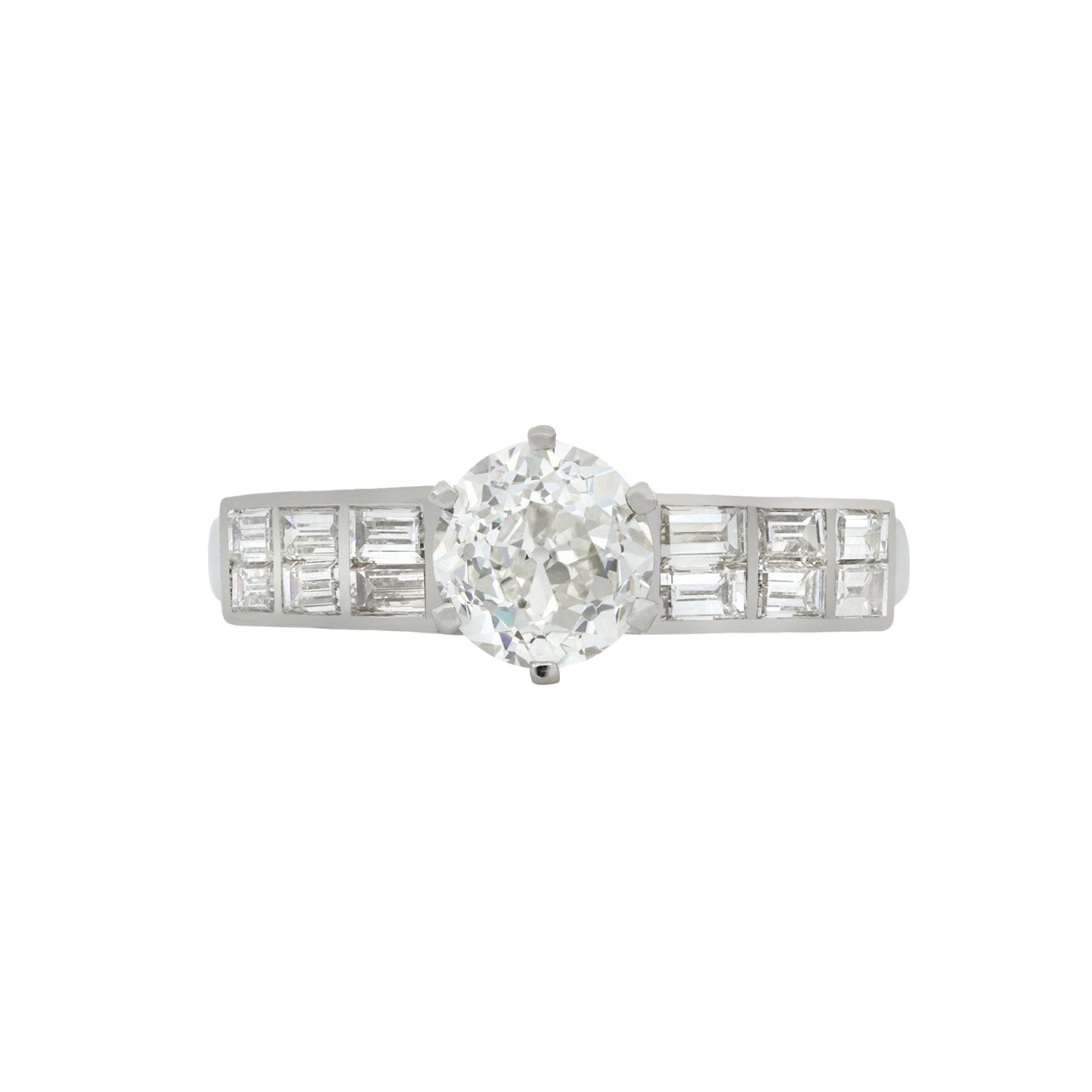 Art Deco Platinum Diamond Ring front