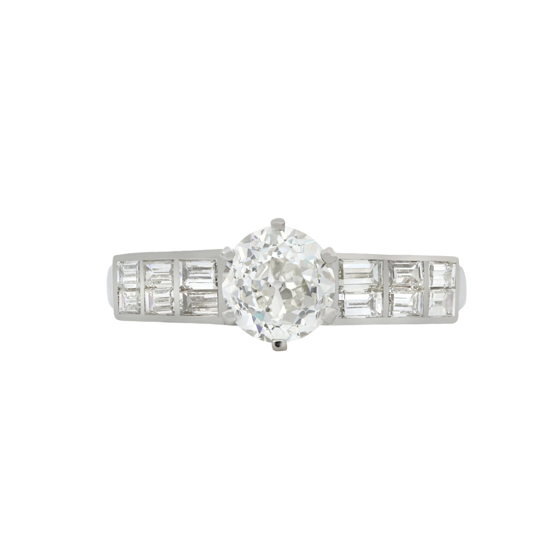 Art Deco Platinum Diamond Ring front