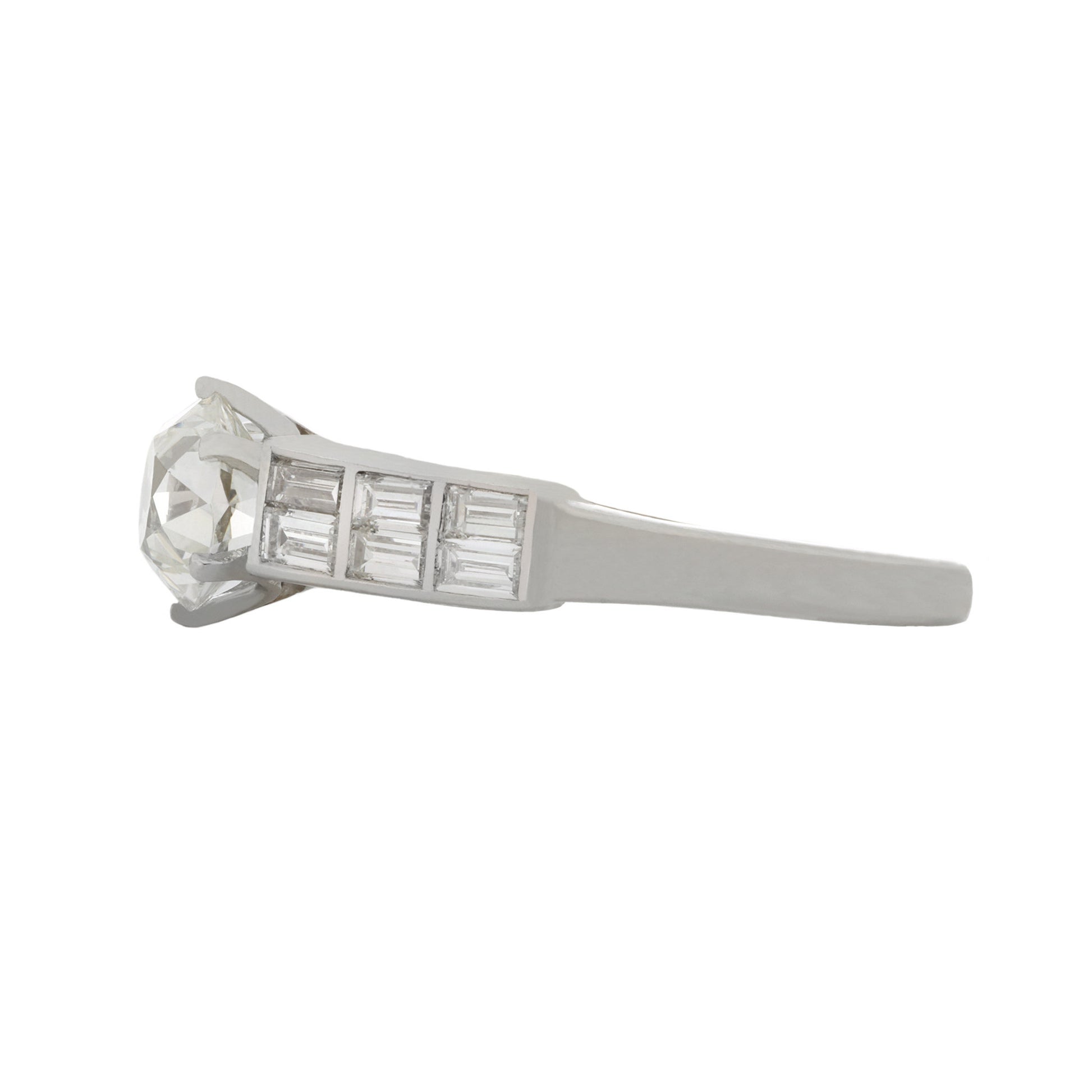 Art Deco Platinum Diamond Ring side