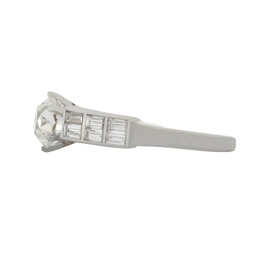 Art Deco Platinum Diamond Ring side