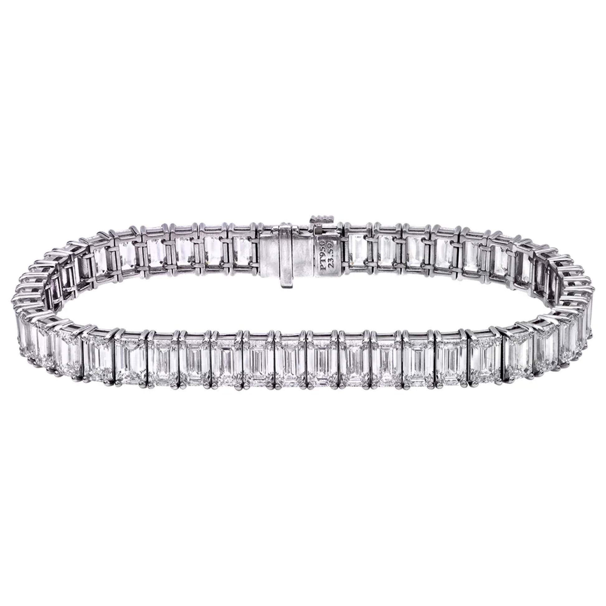 Contemporary Platinum Diamond Bracelet front