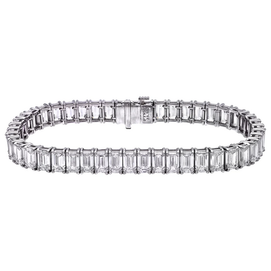 Contemporary Platinum Diamond Bracelet front