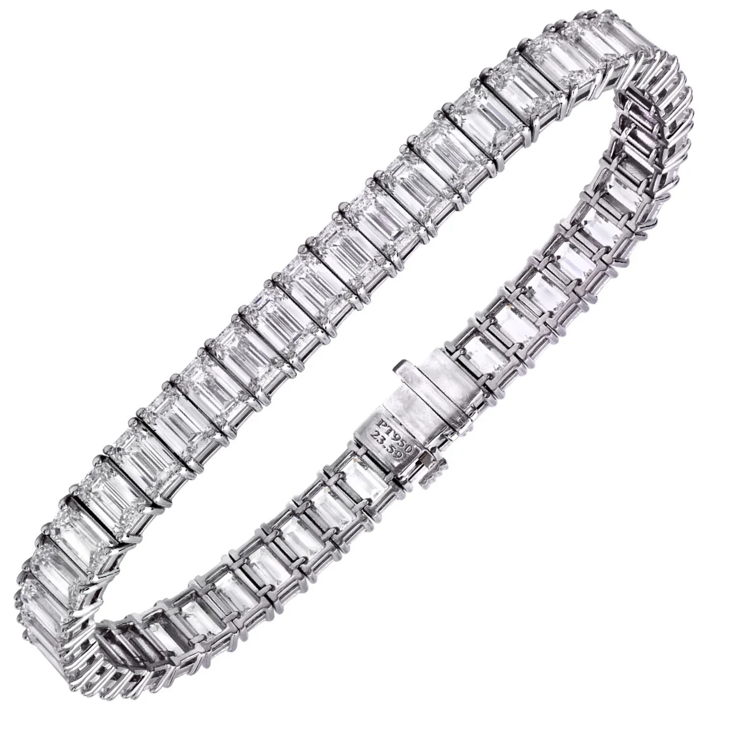 Contemporary Platinum Diamond Bracelet front