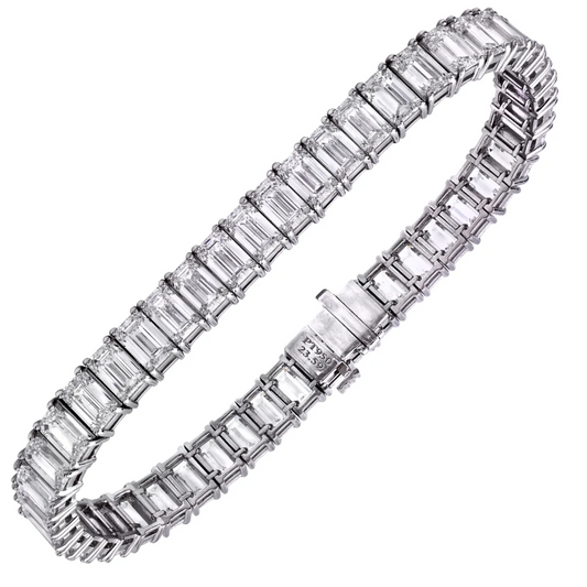 Contemporary Platinum Diamond Bracelet front