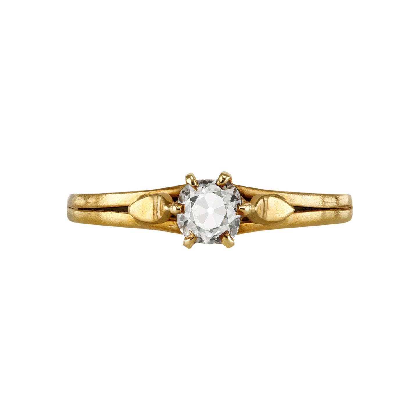 Victorian 18KT Yellow Gold Diamond Ring front