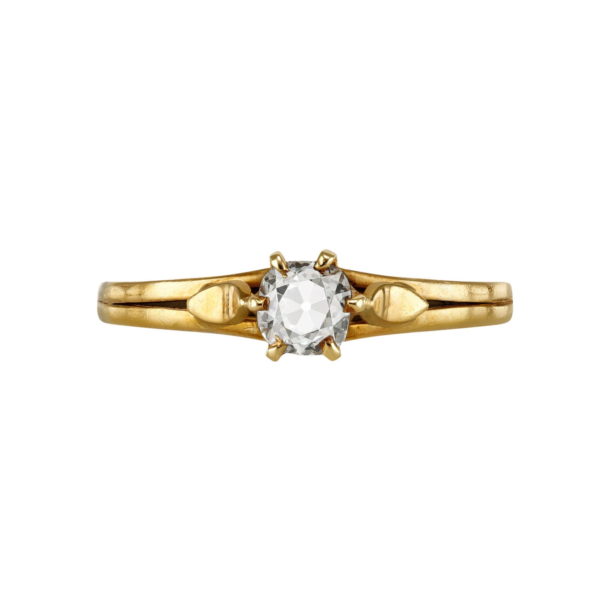 Victorian 18KT Yellow Gold Diamond Ring front