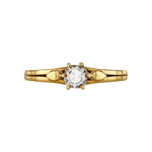 Victorian 18KT Yellow Gold Diamond Ring front