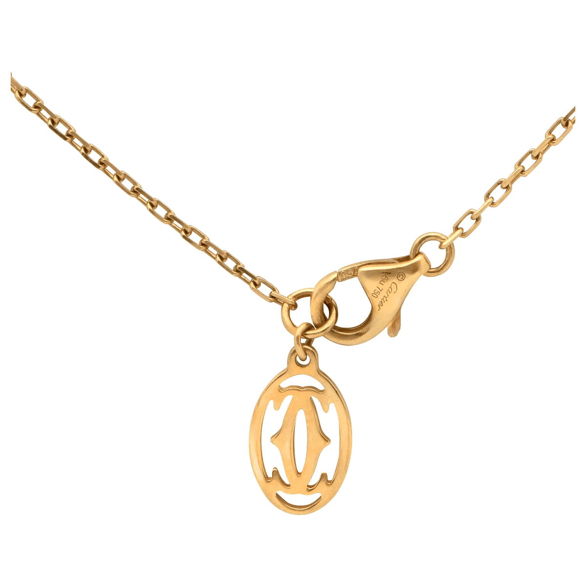 Cartier Post-1980s 18KT Yellow Gold Diamond Necklace signature and clasp