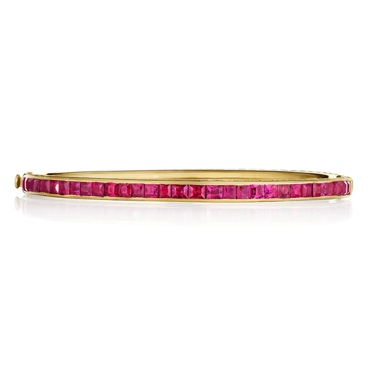 Cartier France Edwardian 18KT Yellow Gold Ruby Bracelet front