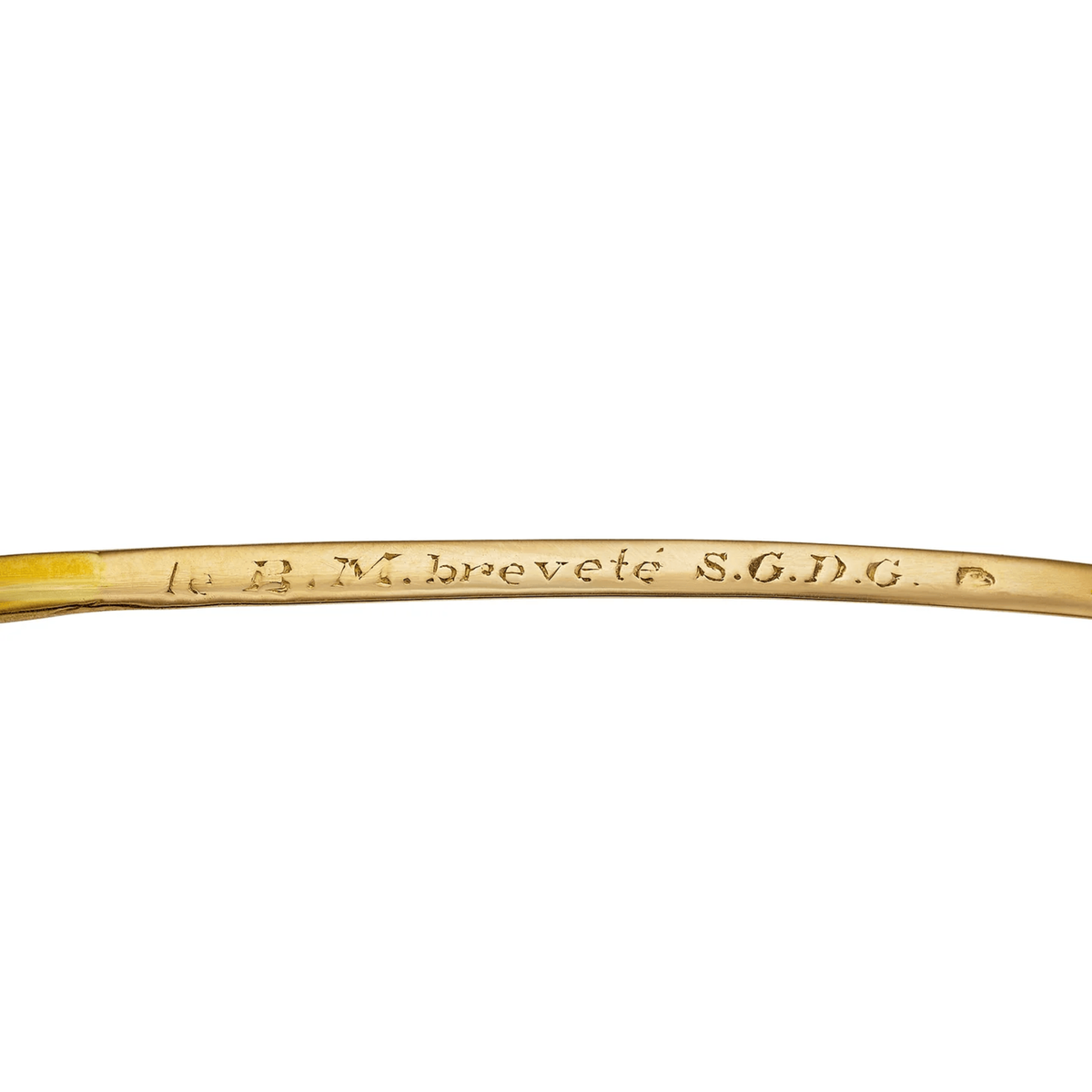 Cartier France Edwardian 18KT Yellow Gold Ruby Bracelet engraving