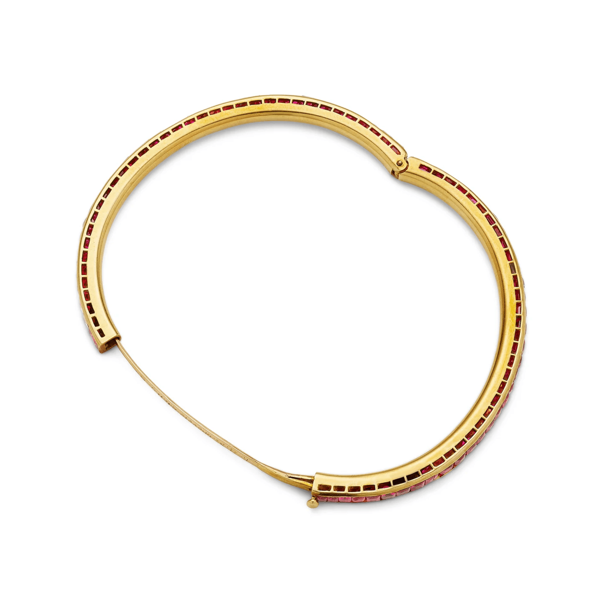 Cartier France Edwardian 18KT Yellow Gold Ruby Bracelet profile