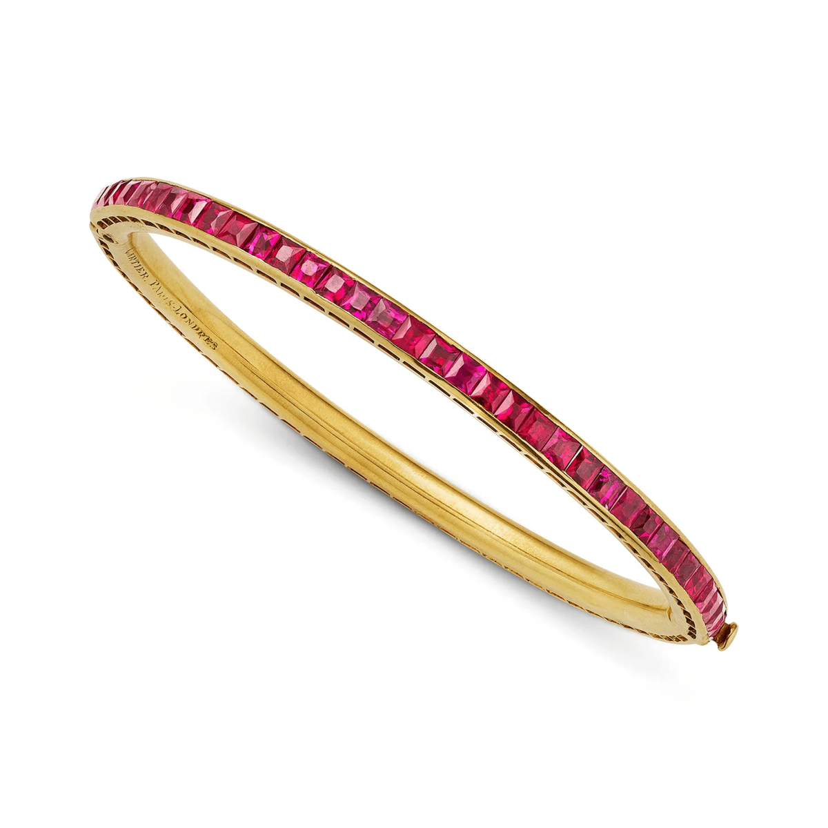 Cartier France Edwardian 18KT Yellow Gold Ruby Bracelet front