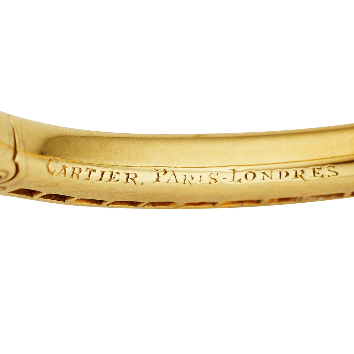 Cartier France Edwardian 18KT Yellow Gold Ruby Bracelet signature