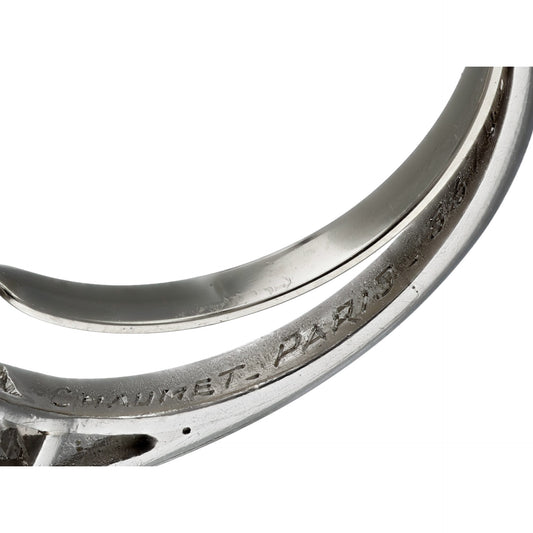 Chaumet Paris 1930s Platinum Diamond Ring signature