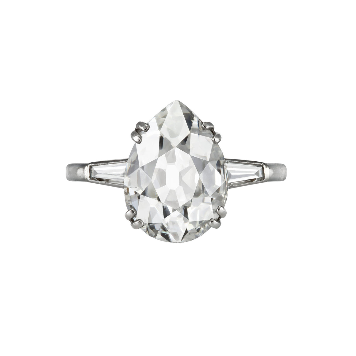 Chaumet Paris 1930s Platinum Diamond Ring front