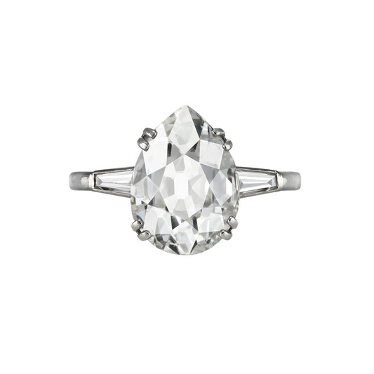 Chaumet Paris 1930s Platinum Diamond Ring front