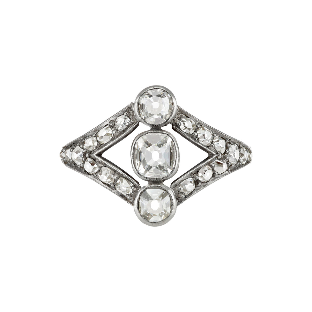 Art Deco Platinum Diamond Ring front