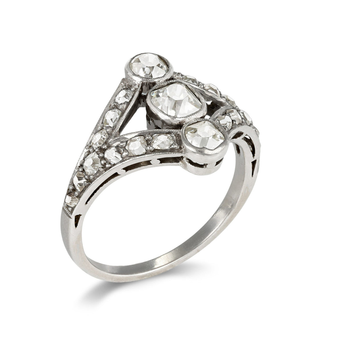 Art Deco Platinum Diamond Ring profile