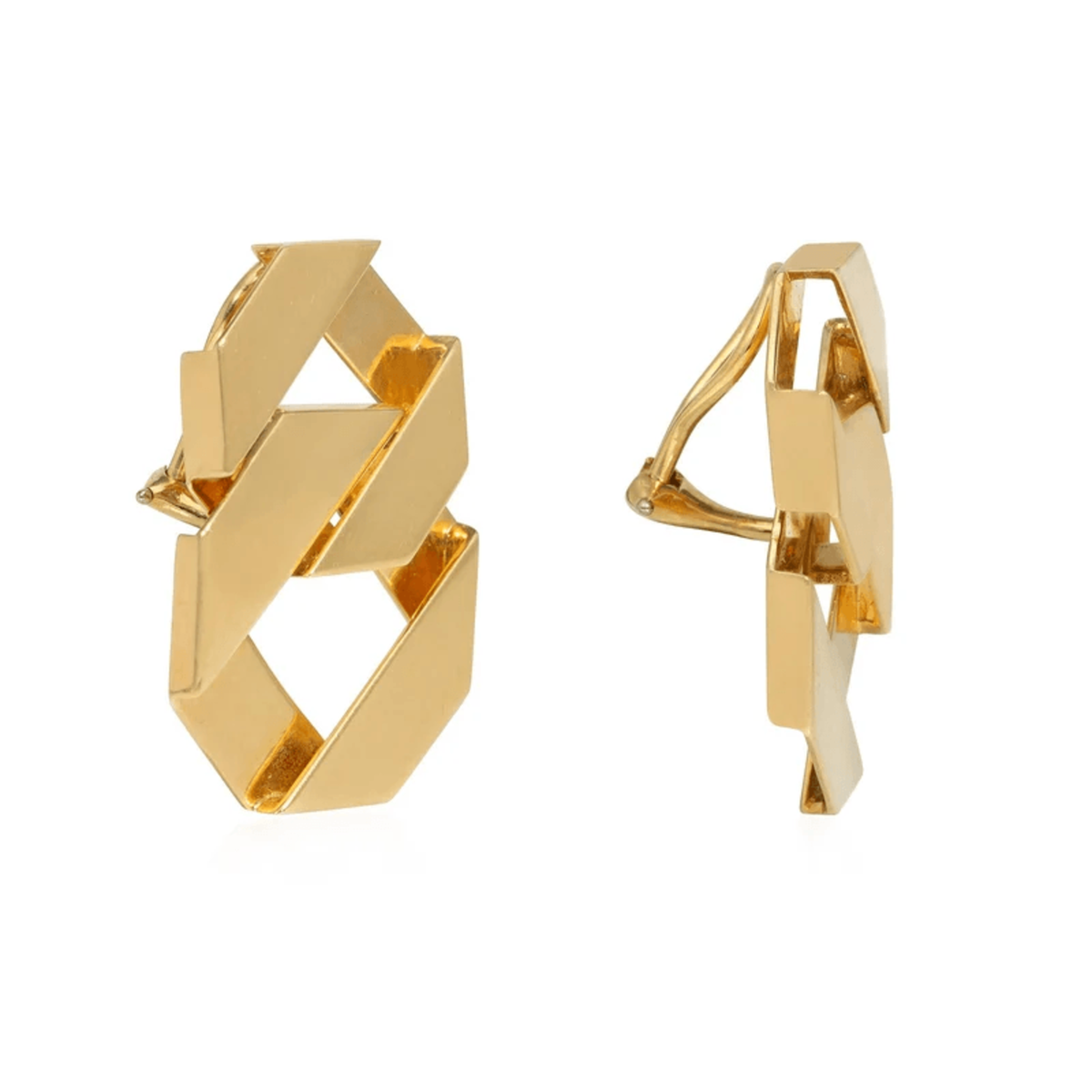 1980s 18KT Yellow Gold Earrings side