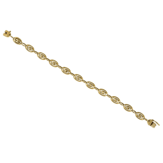 Jean Paris 1970s 18KT Yellow Gold Zodiac Bracelet front